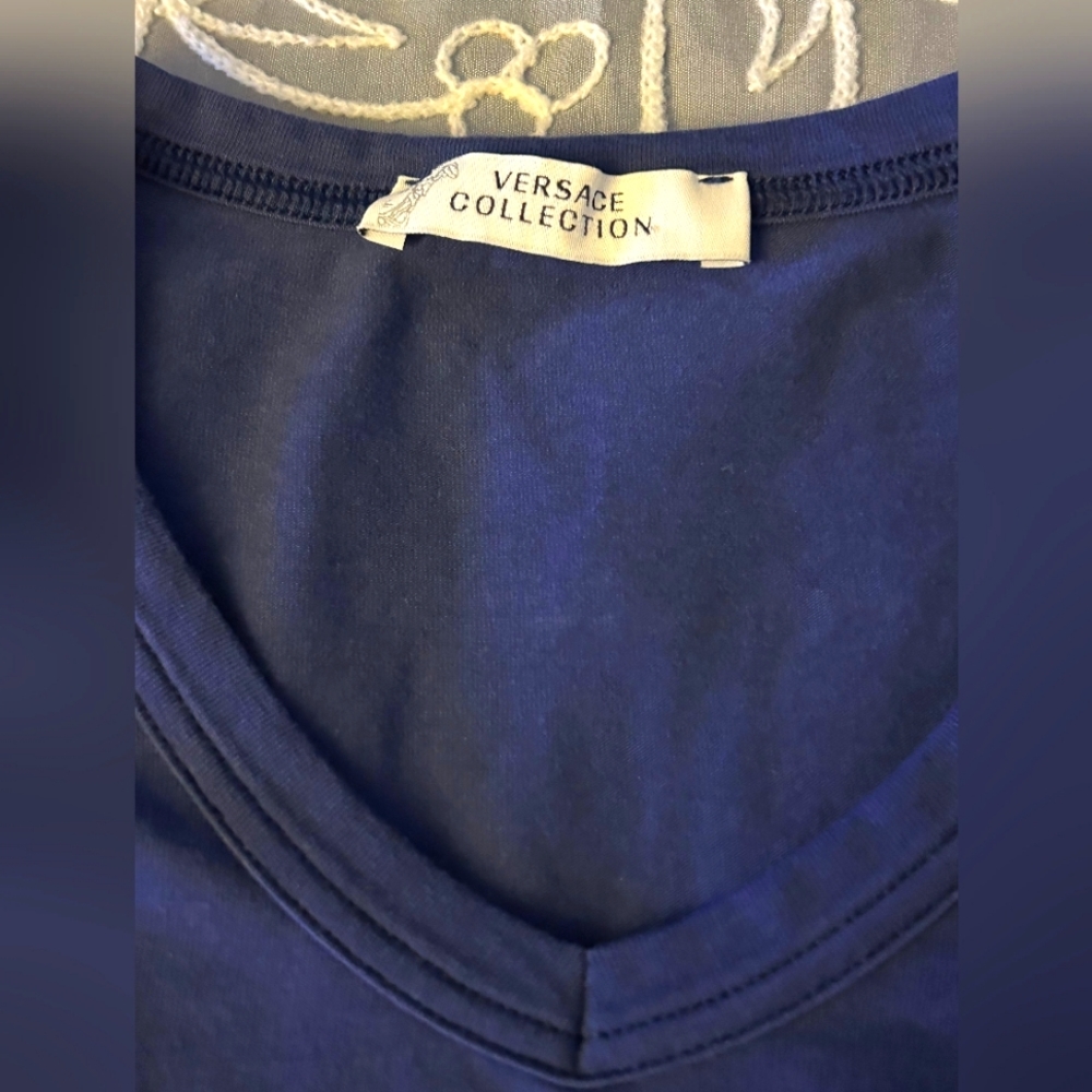 🐾  SOLD 🐾 Versace Collection Navy Short Sleeve Tee